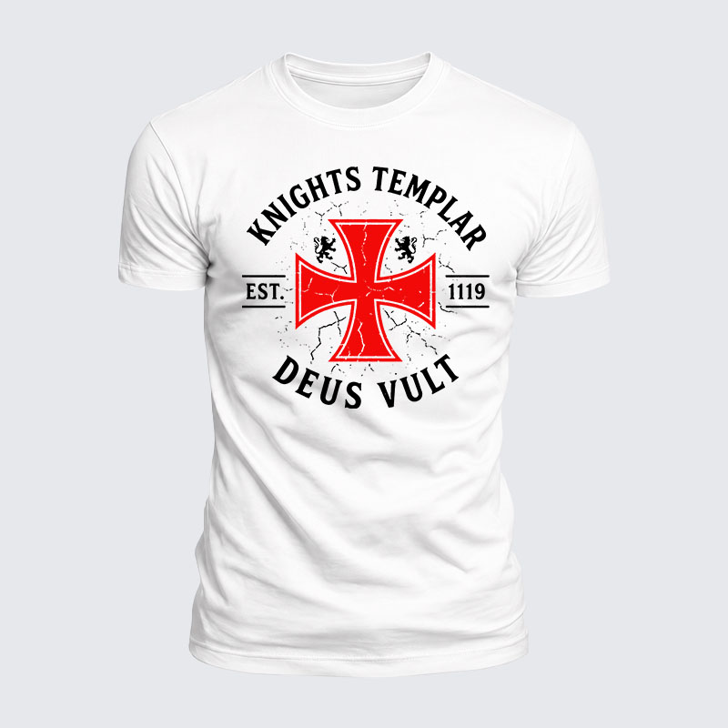 Luxe Mercerized Cotton Tee - Knights Templar Deus Vult