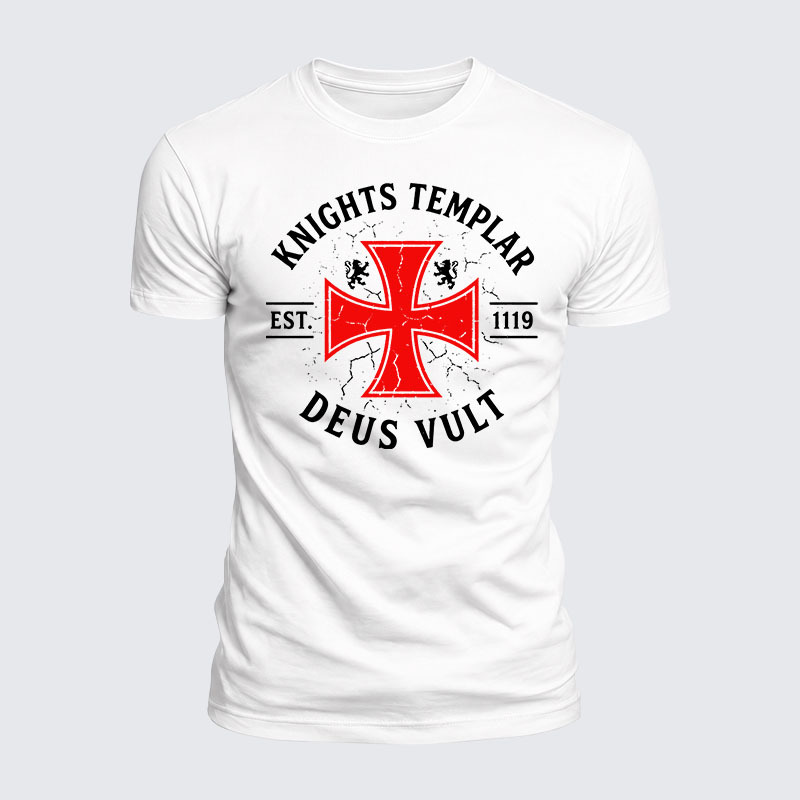 Luxe Mercerized Cotton Tee - Knights Templar Deus Vult
