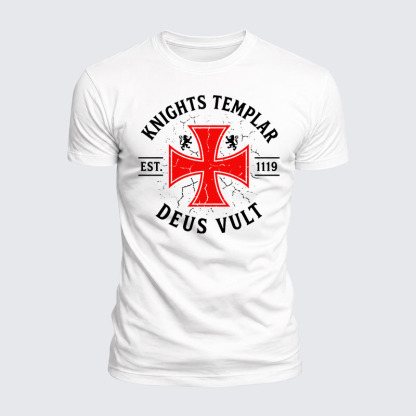 Luxe Mercerized Cotton Tee - Knights Templar Deus Vult