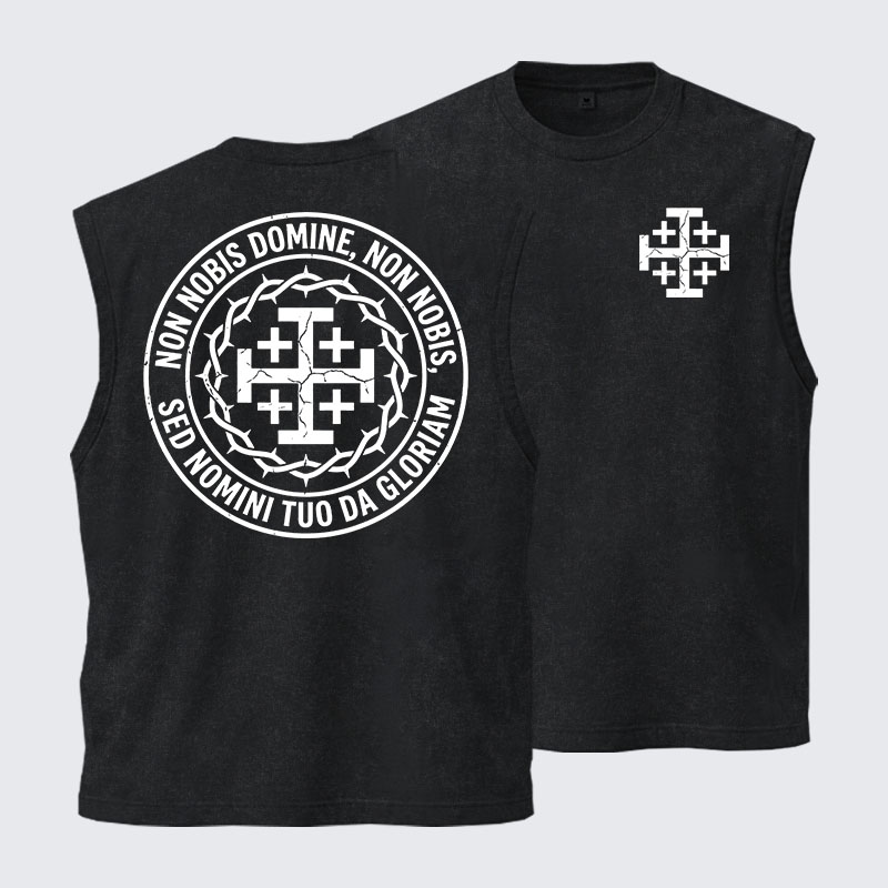 Washed Tank Top - Non Nobis Domine, Non Nobis, Sed Nomini Tuo Da Gloriam