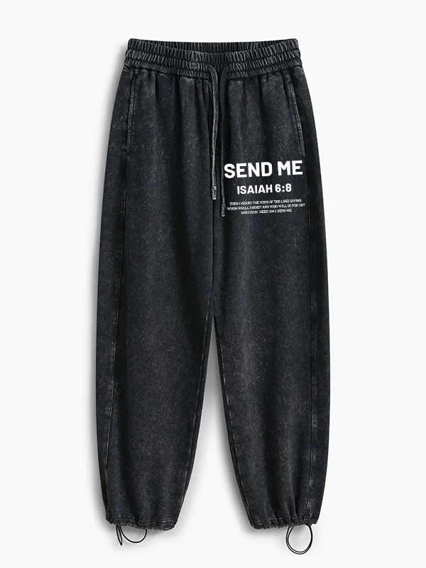 Send Me Jesus God Christian Washed Sweatpants