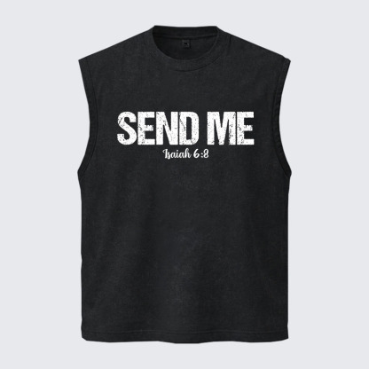 Washed Tank Top - Isaiah 6:8 - SEND ME