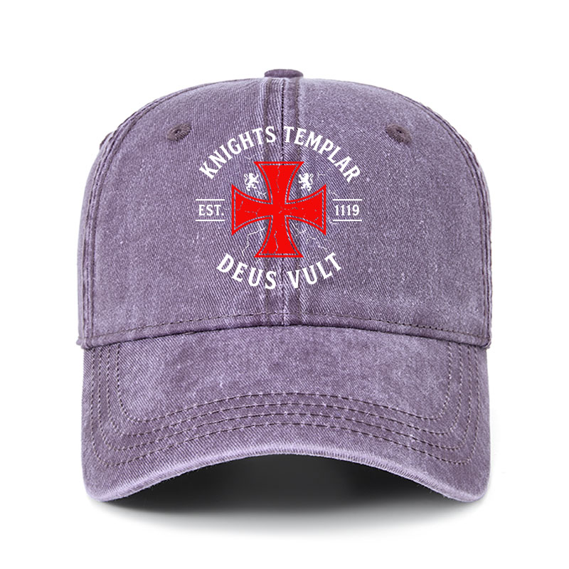Heritage Washed Cap - Knights Templar Deus Vult