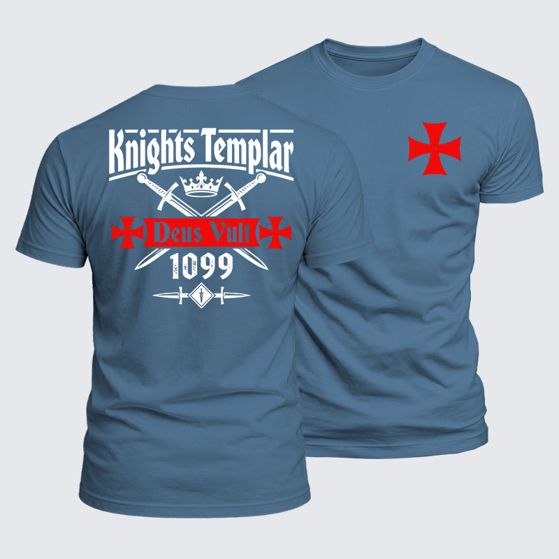 Luxe Mercerized Cotton Tee - Knights Templar Deus Vult