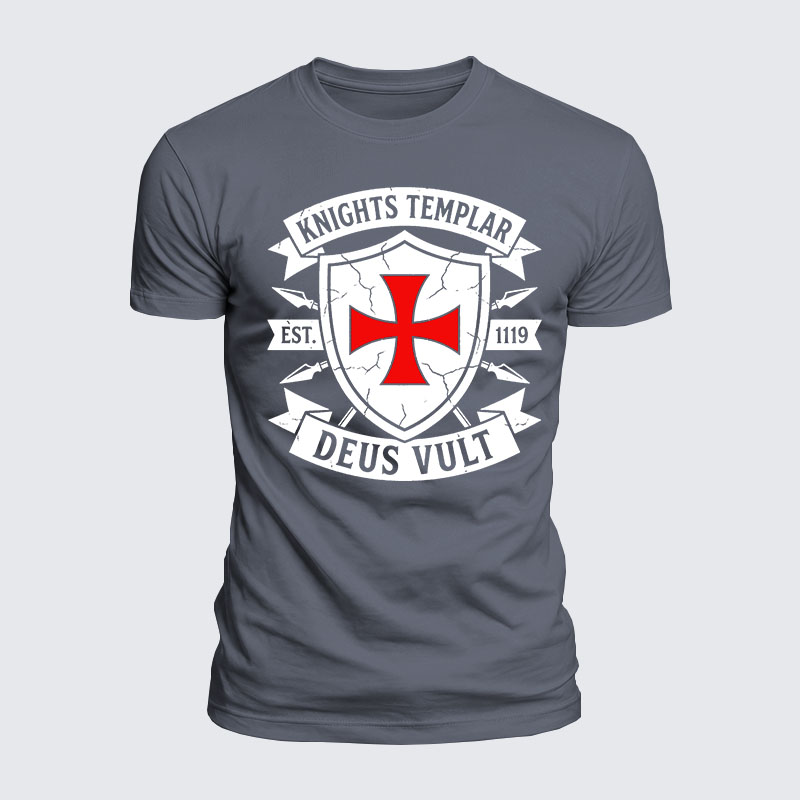 Luxe Mercerized Cotton Tee - Knights Templar Deus Vult