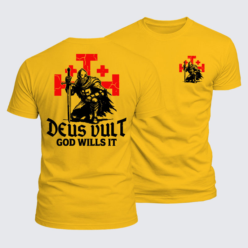 Luxe Mercerized Cotton Tee - Knights Templar Deus Vult