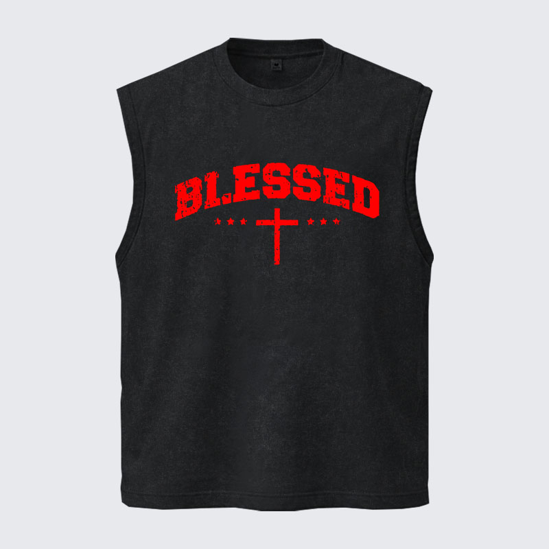 Washed Tank Top - Blessed Cross