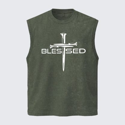 Washed Tank Top - Cross Blessed
