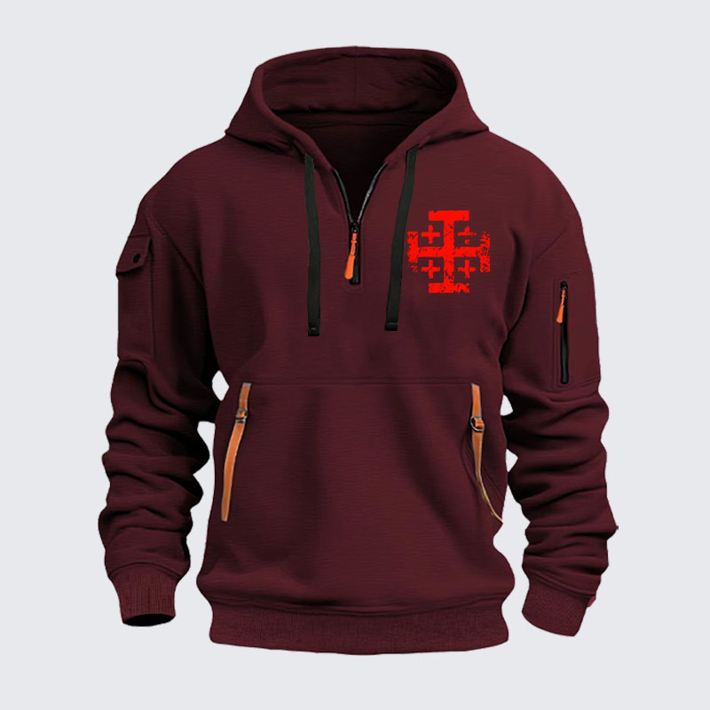 Zipper Hoodies - Knights Templar Jerusalem Cross