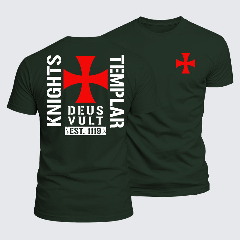 Luxe Mercerized Cotton Tee - Knights Templar Deus Vult