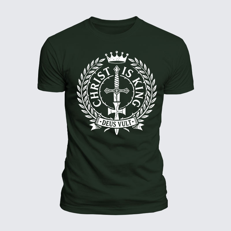 Luxe Mercerized Cotton Tee - Christ Is King Deus Vult 