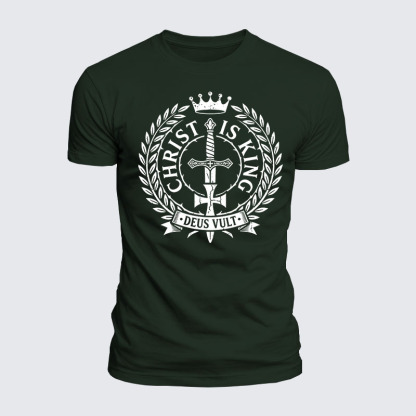 Luxe Mercerized Cotton Tee - Christ Is King Deus Vult 