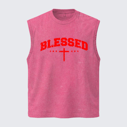 Washed Tank Top - Blessed Cross