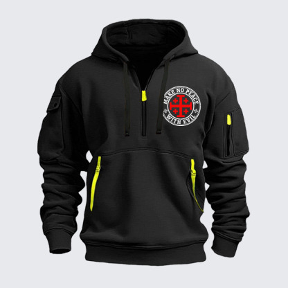 Zipper Hoodies - Make No Peace with Evil Knight Templar Jerusalem Cross