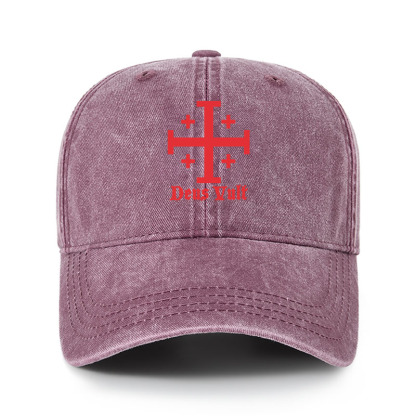 Heritage Washed Cap - Jerusalem Cross Deus Vult
