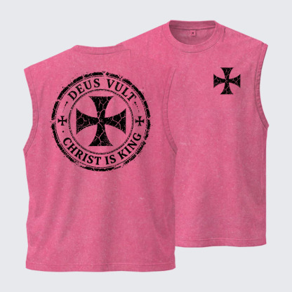 Washed Tank Top - Deus Vult Christ Is King