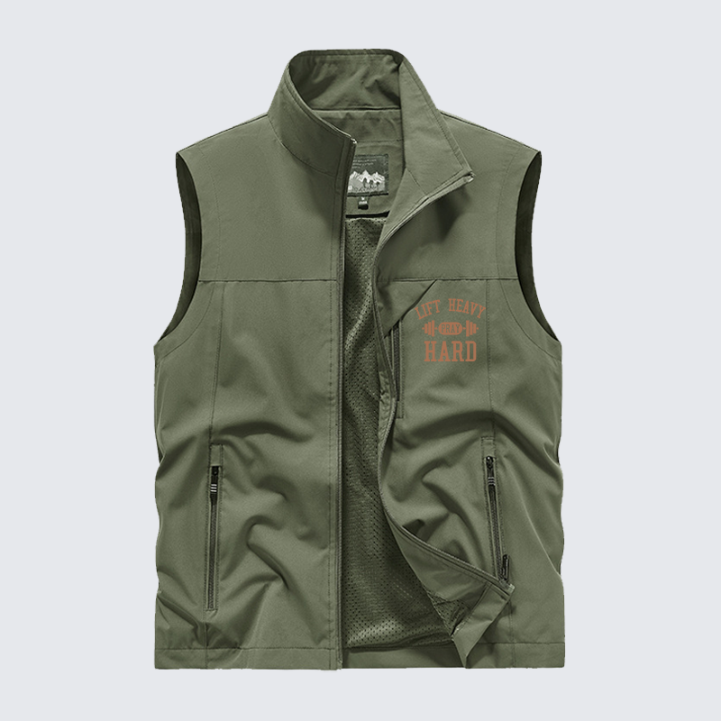 Lift Heavy Pray Hard Jesus God Christian Outdoor Quick-dry Vest
