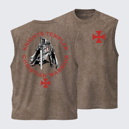 Washed Tank Top -  Knights Templar Templar Cross Crusader Knight
