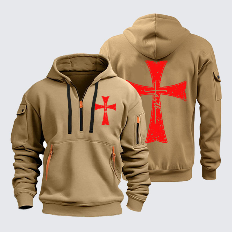 Zipper Hoodies -  Knights Templar Crusader Cross Faith