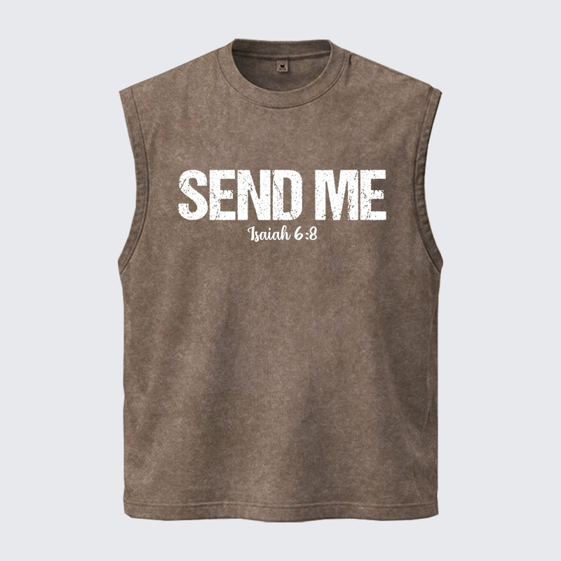 Washed Tank Top - Isaiah 6:8 - SEND ME