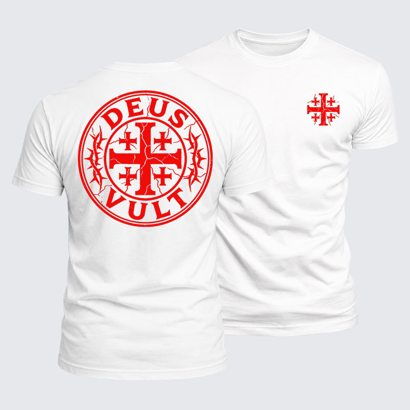Deus Vult Jesus God Christian  – Luxe Mercerized Interlock Cotton Tee