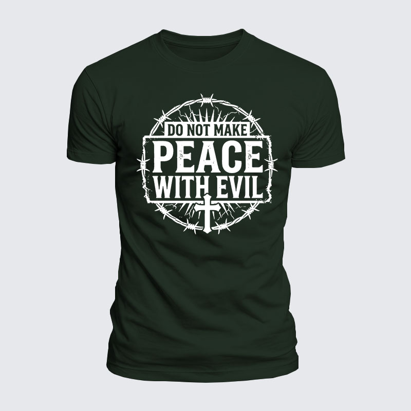 Luxe Mercerized Cotton Tee - Make No Peace with Evil Knight Templar Jerusalem Cross