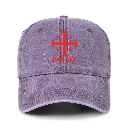Heritage Washed Cap - Jerusalem Cross Deus Vult