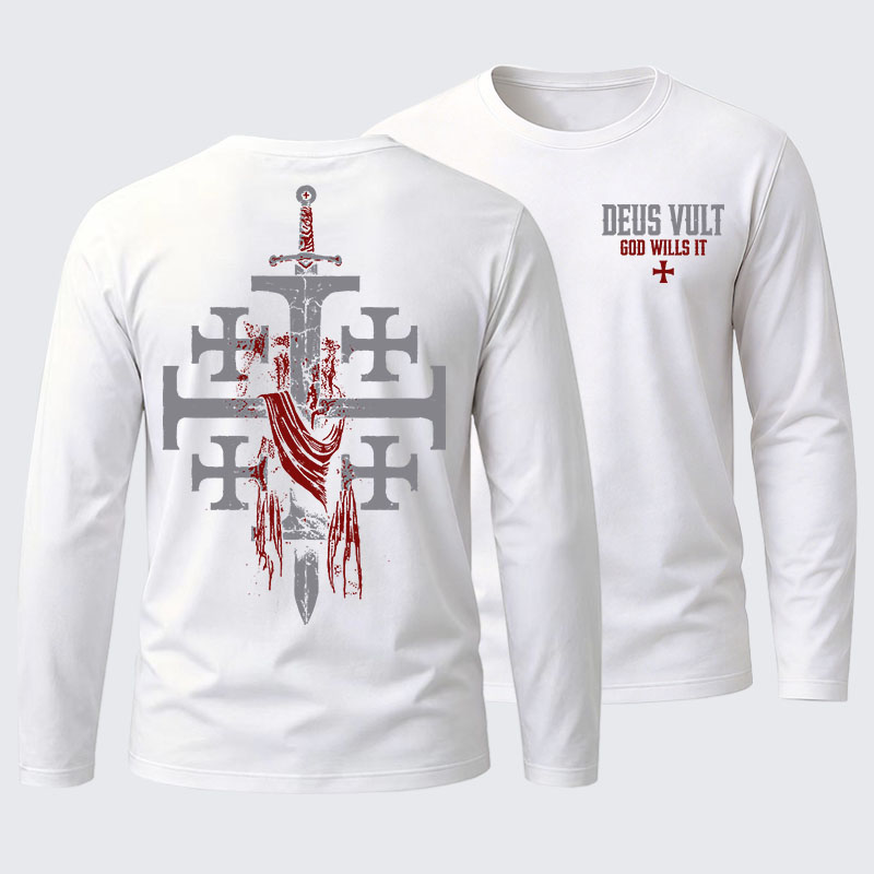 Deus Vult: God Wills It Cotton Long Sleeve T-Shirt
