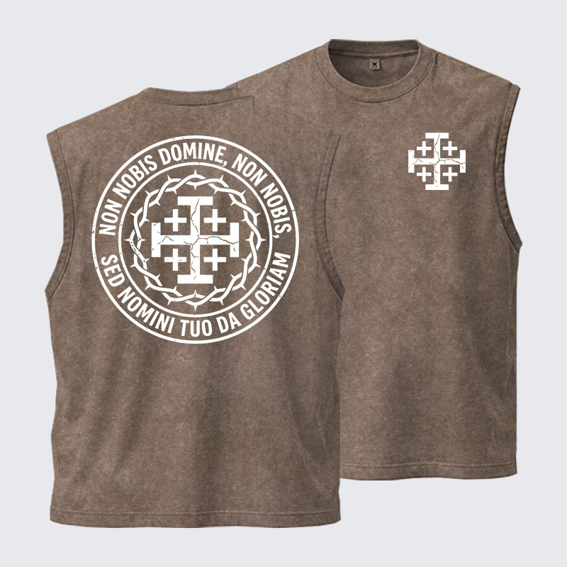 Washed Tank Top - Non Nobis Domine, Non Nobis, Sed Nomini Tuo Da Gloriam