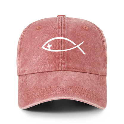 Heritage Washed Cap - Jesus Fish Christ 