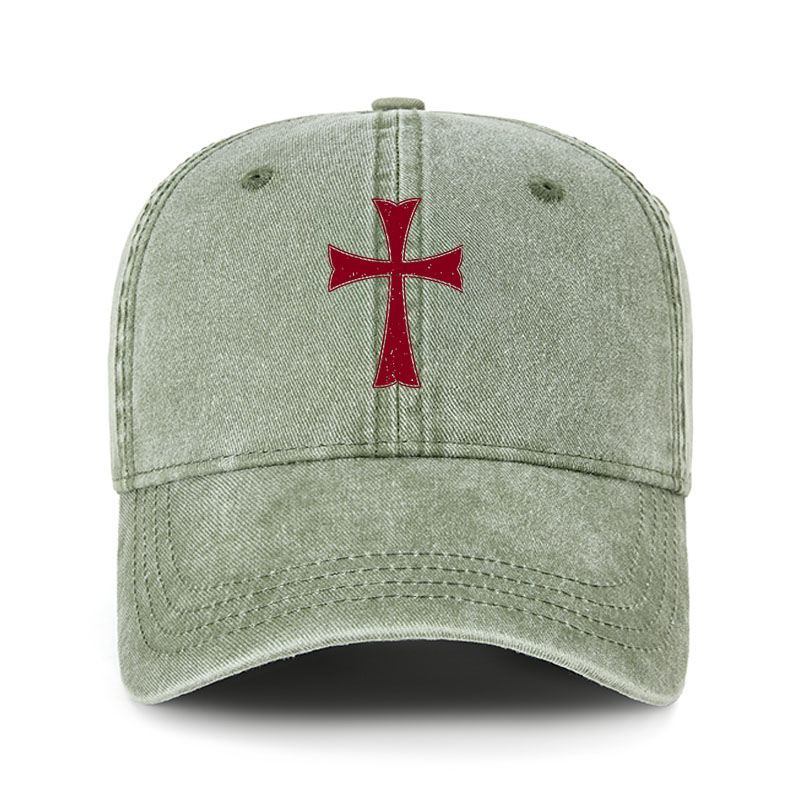 Heritage Washed Cap-Knights Templar Crusader Cross