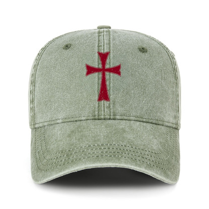Heritage Washed Cap-Knights Templar Crusader Cross