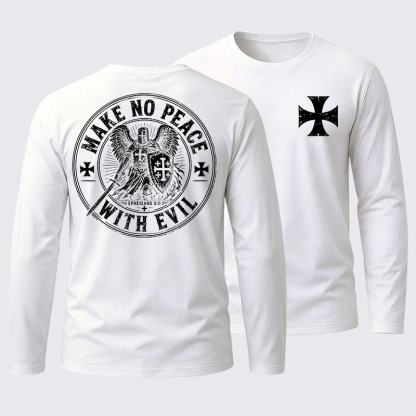 Make No Peace With Evil Cotton Long Sleeve T-Shirt