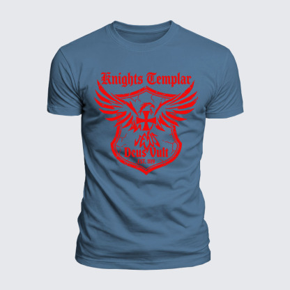 Luxe Mercerized Cotton Tee -  Knights Templar Deus Vult
