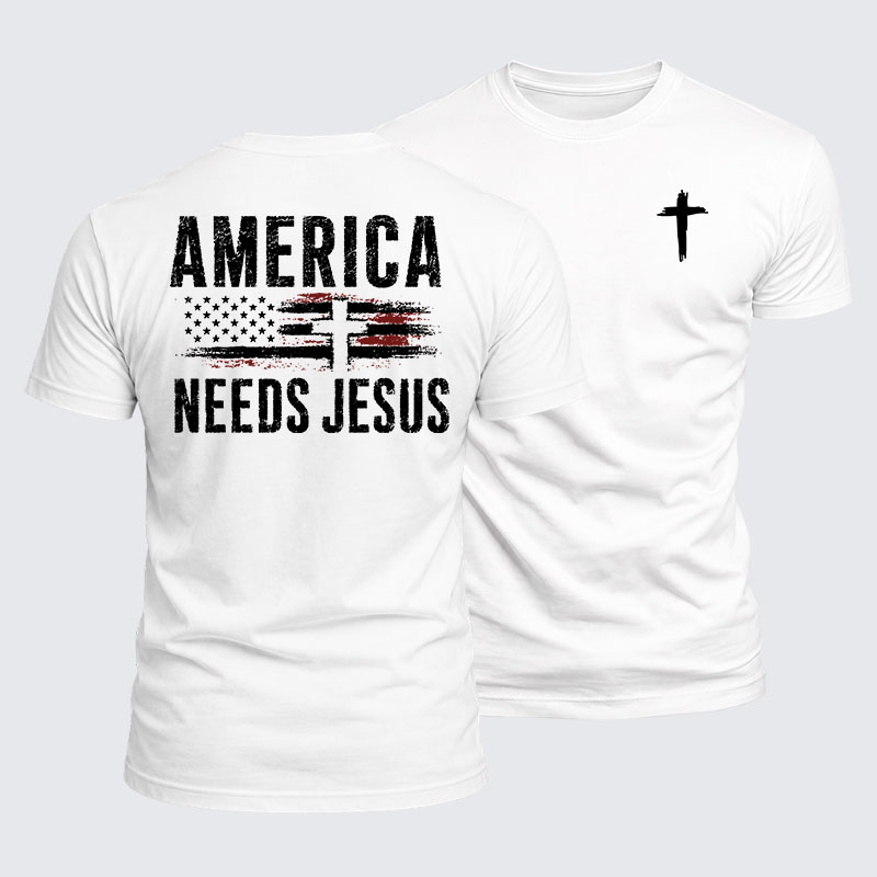 Luxe Mercerized Cotton Tee - America Needs Jesus