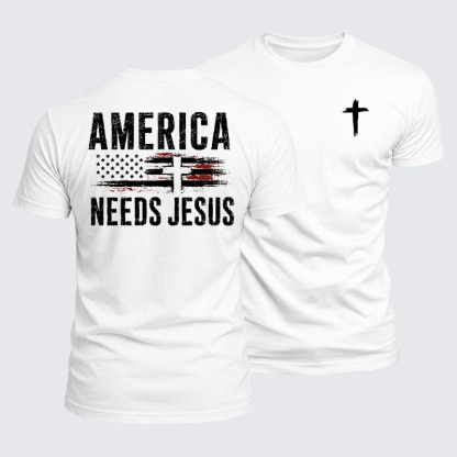 Luxe Mercerized Cotton Tee - America Needs Jesus