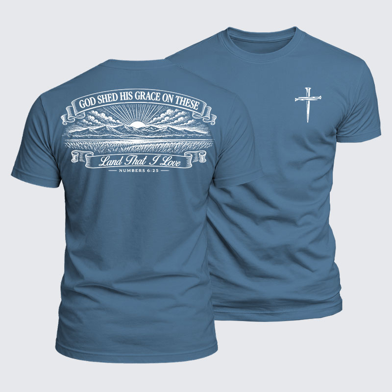 Luxe Mercerized Cotton Tee - God Shed His Grace On These - Numbers 6:25
