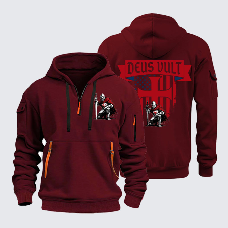 Zipper Hoodies -  Templar Knight Crusader Deus Vult