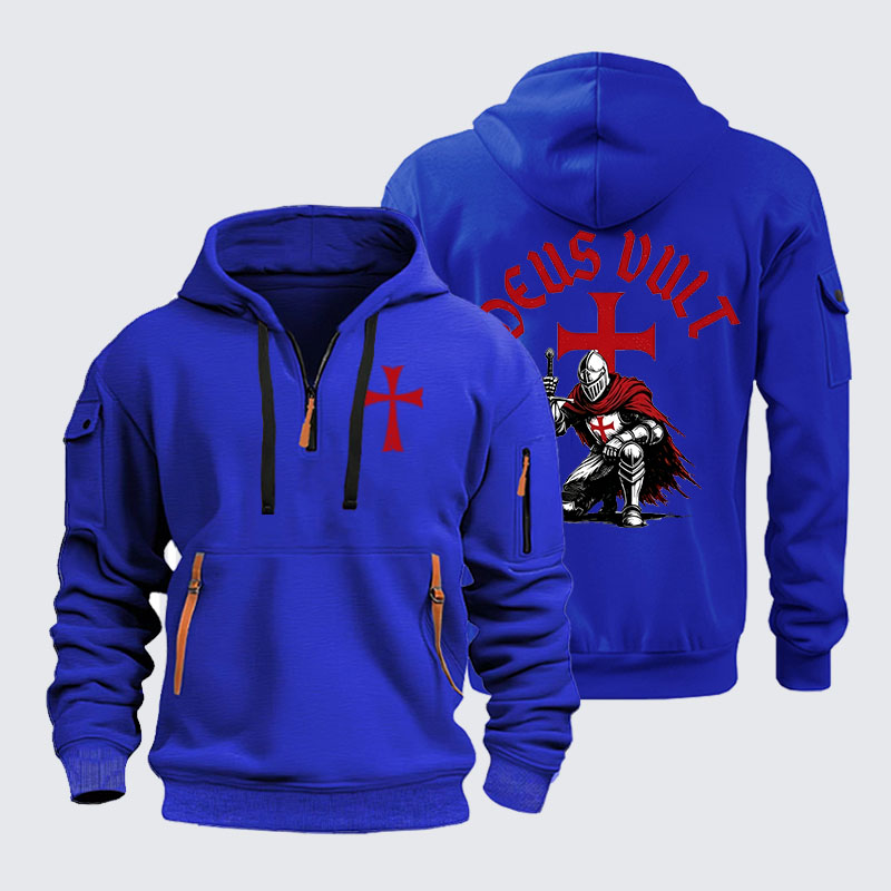 Zipper Hoodies -  Templar Knight Crusader Deus Vult