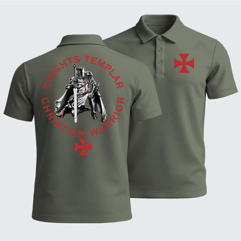 Men’s Premium Cotton Polo Shirt - Knights Templar Templar Cross Crusader Knight