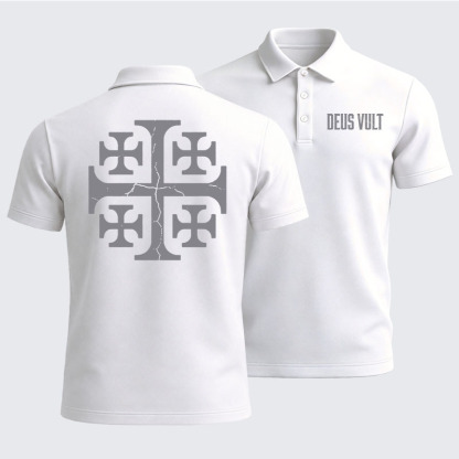 Men’s Premium Cotton Polo Shirt - Deus Vult