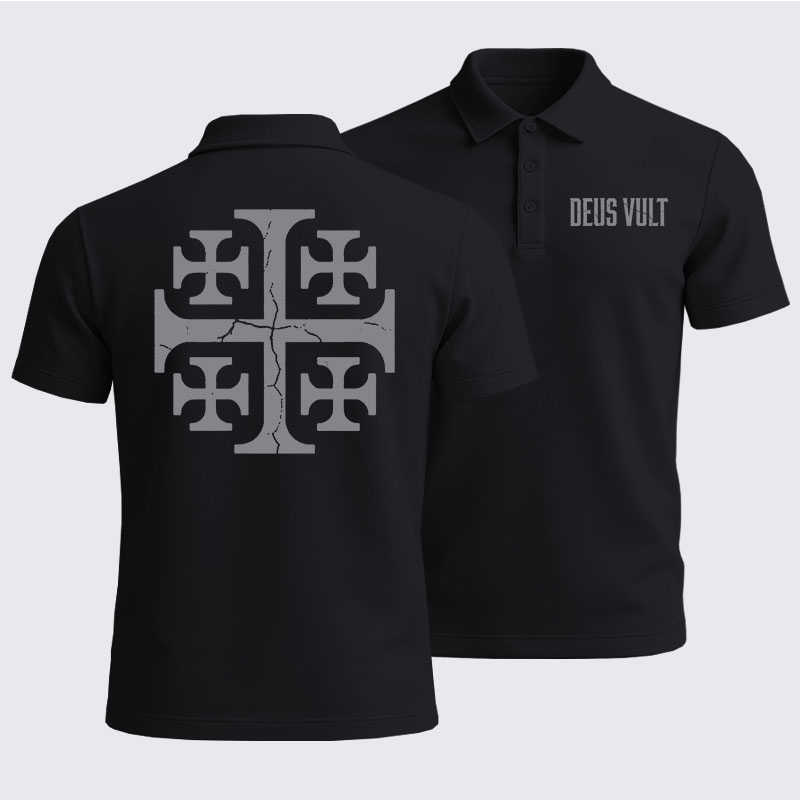 Men’s Premium Cotton Polo Shirt - Deus Vult