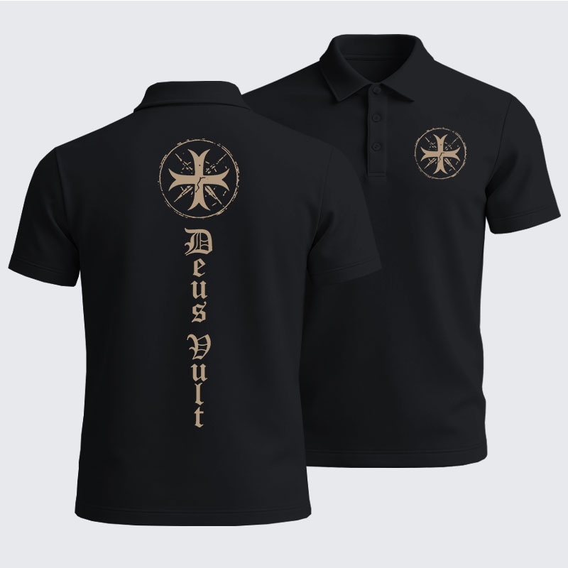 Men’s Premium Cotton Polo Shirt - Deus Vult