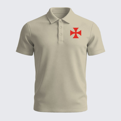 Men’s Premium Cotton Polo Shirt - Knights Templar Cross