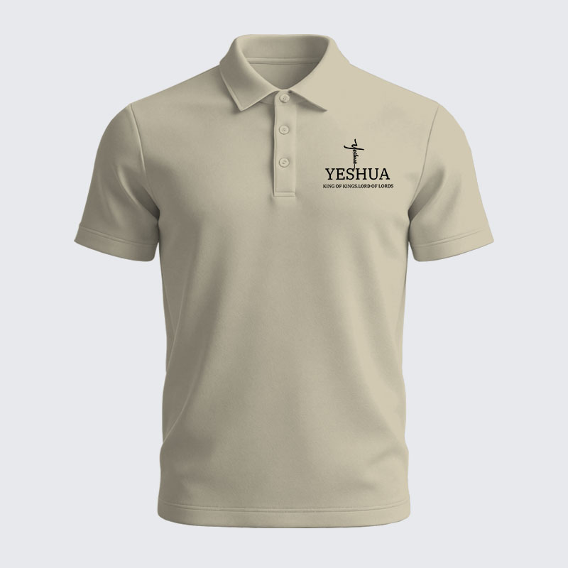 Men’s Premium Cotton Polo Shirt - Yeshua King Of Kings Lord Of Lords 