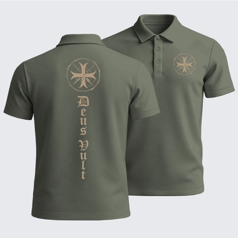 Men’s Premium Cotton Polo Shirt - Deus Vult