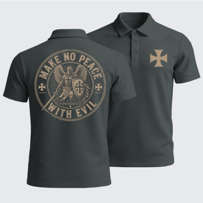 Men’s Premium Cotton Polo Shirt -  Make No Peace With Evil