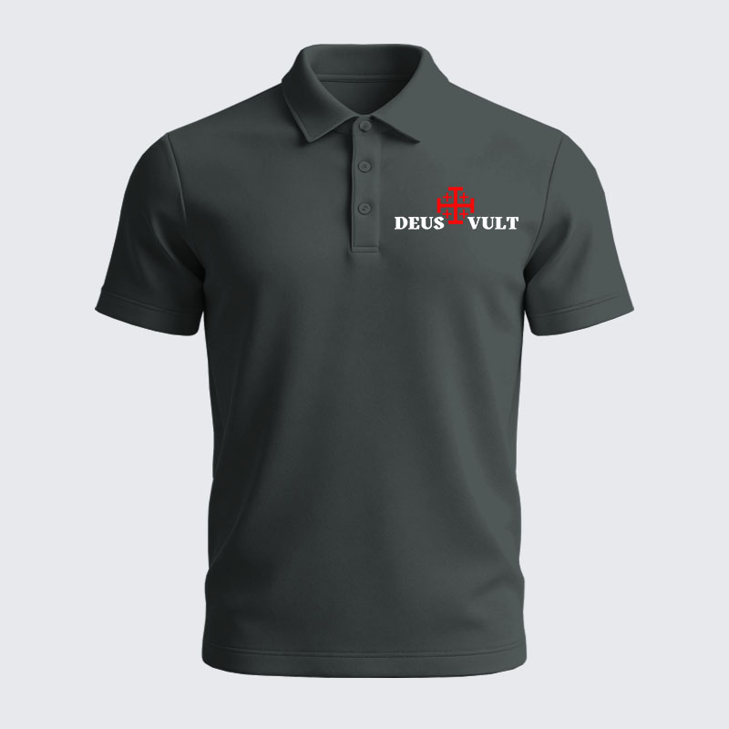 Men’s Premium Cotton Polo Shirt - Deus Vult