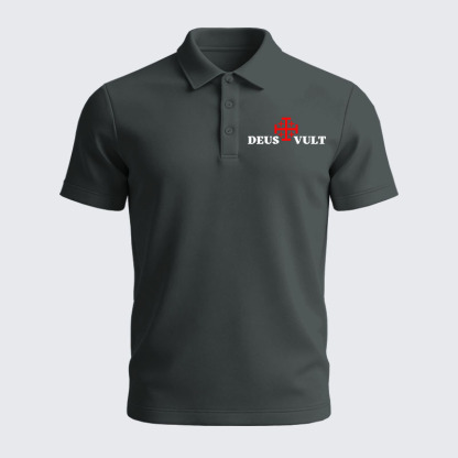 Men’s Premium Cotton Polo Shirt - Deus Vult