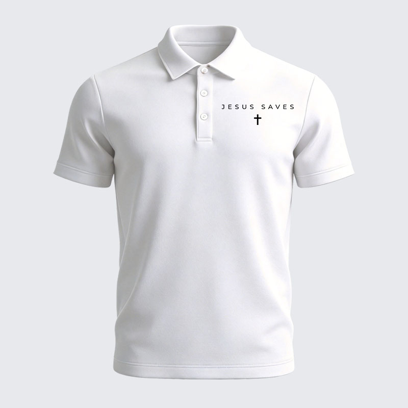 Men’s Premium Cotton Polo Shirt - Jesus Saves